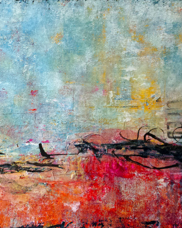 Mixed media workshop Abstract landschap sionasnel.com